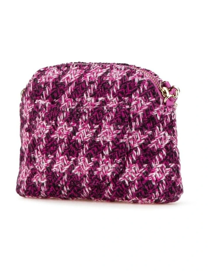Tweed Houndstooth Clutch with Chain Strap Pre-Loved image 2