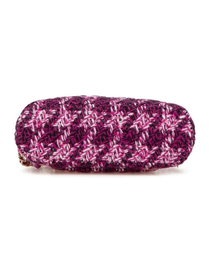 Tweed Houndstooth Clutch with Chain Strap Pre-Loved image 3