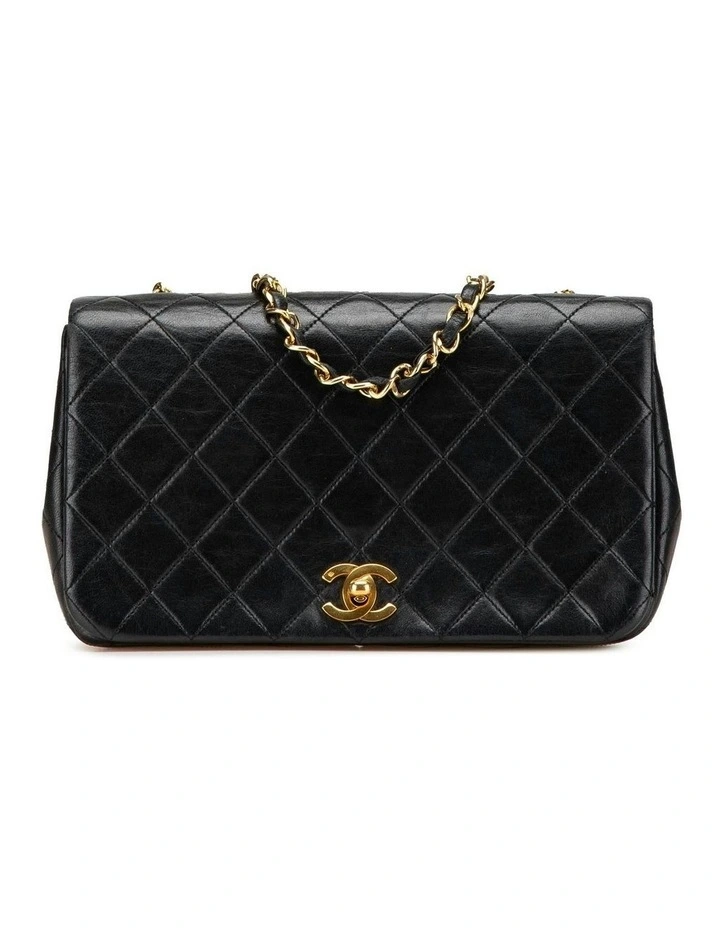 Quilted Lambskin Full Flap Crossbody Bag with Chain Strap Pre-Loved image 1