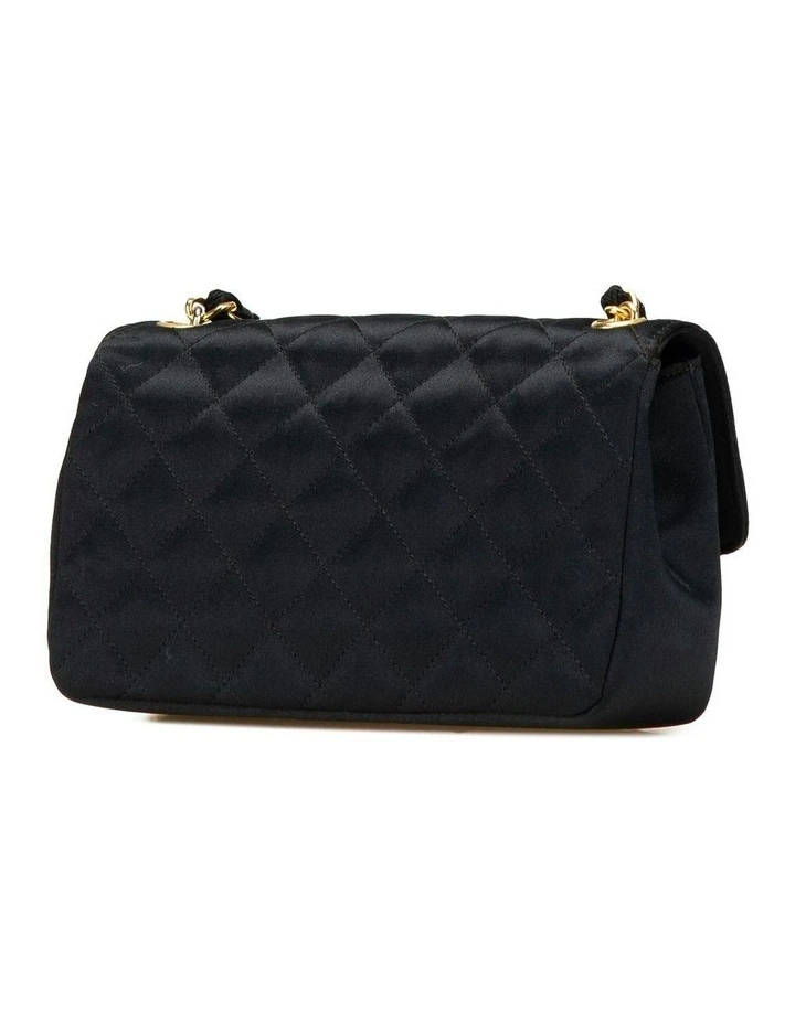 Mini Rectangular Quilted Satin Flap Bag with Chain Strap Pre-Loved image 2