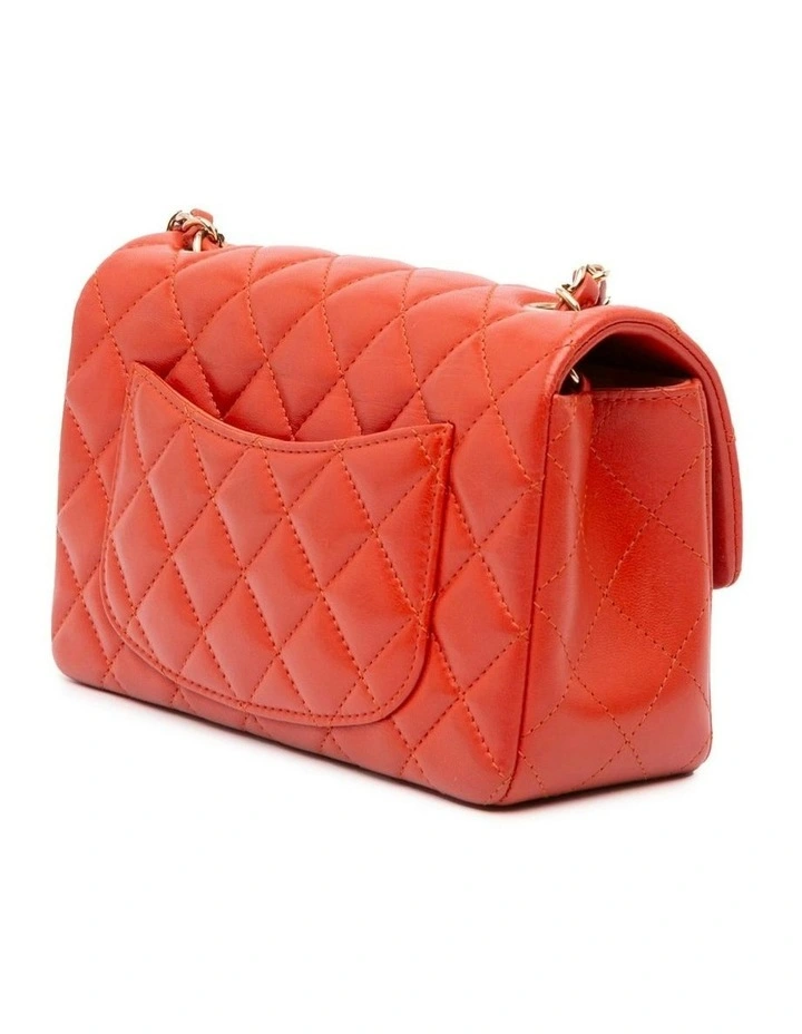 Mini Rectangular Classic Lambskin Single Flap Bag with Chain Shoulder Strap Pre-Loved image 2