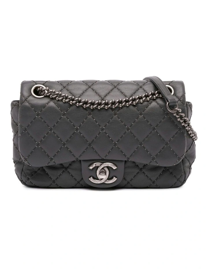Quilted Lambskin Leather Shoulder Bag with Chain Strap and Turn-Lock Closure Pre-Loved image 1