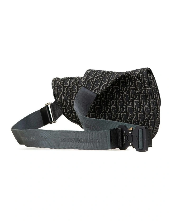 Oblique Canvas Saddle Crossbody Bag with Adjustable Strap and Magnetic Closure Pre-Loved image 2