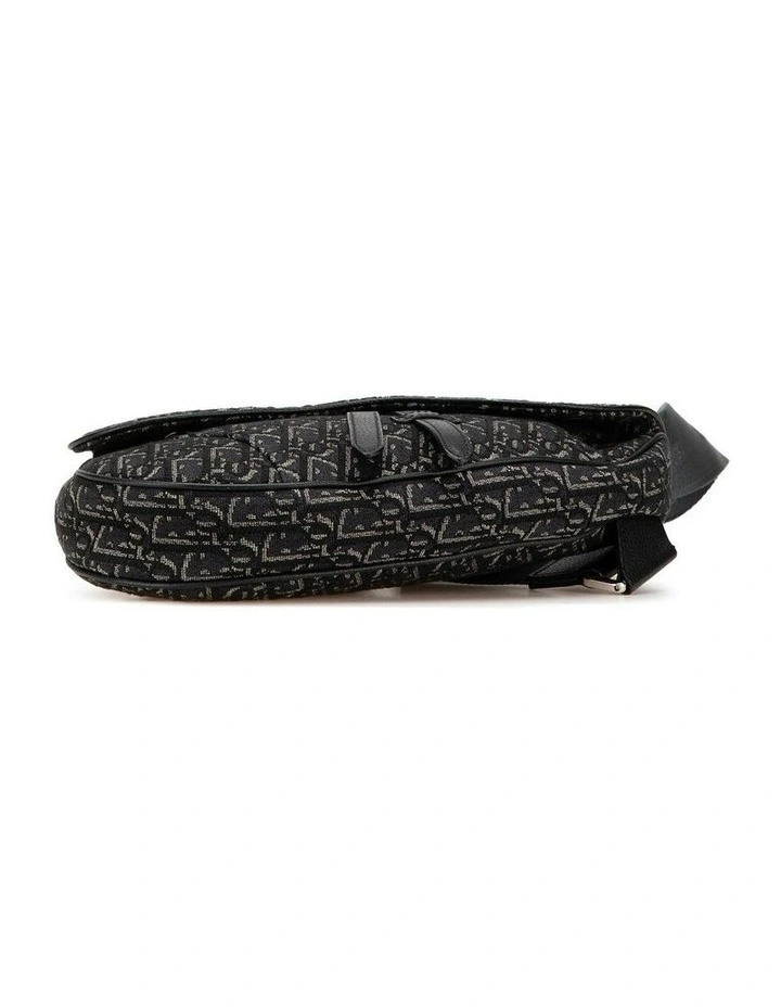 Oblique Canvas Saddle Crossbody Bag with Adjustable Strap and Magnetic Closure Pre-Loved image 3