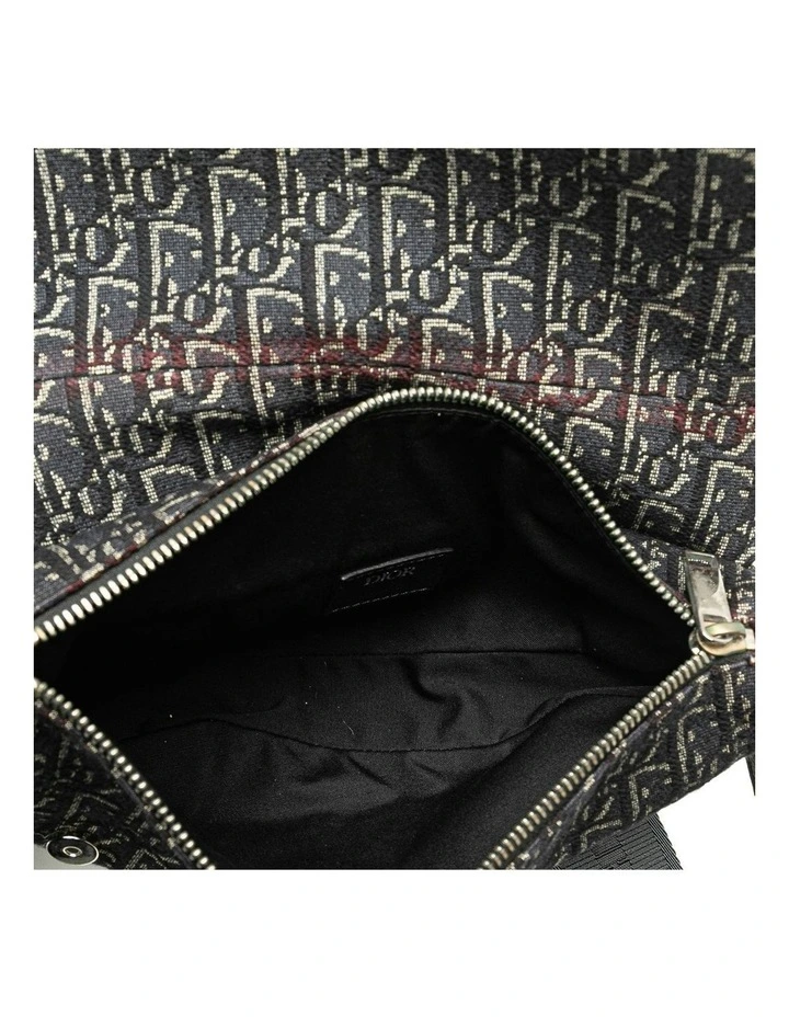 Oblique Canvas Saddle Crossbody Bag with Adjustable Strap and Magnetic Closure Pre-Loved image 4