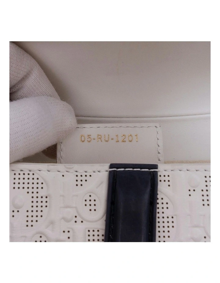 Perforated Embossed Leather Saddle Bag with Detachable Strap Pre-Loved image 5