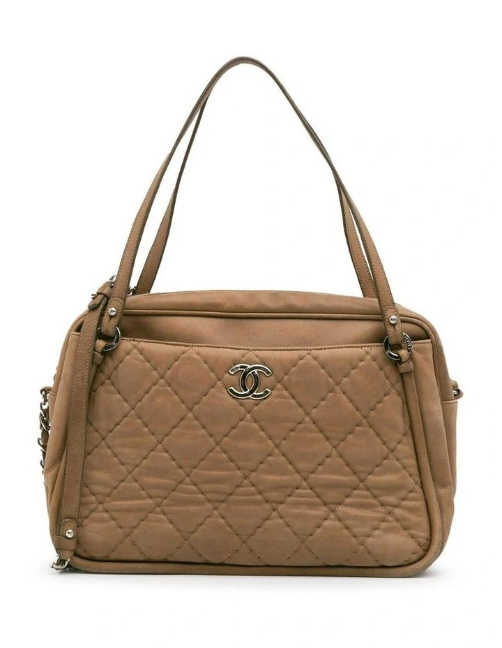 Quilted Iridescent Calfskin Relax CC Satchel with Chain Strap and Multiple Pockets Pre-Loved image 1