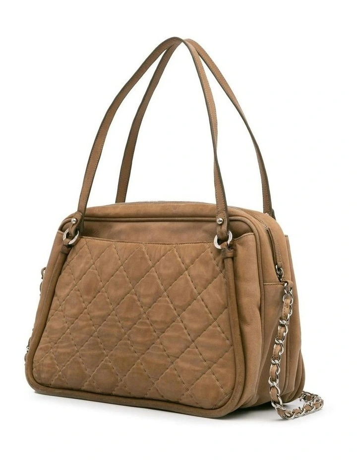 Quilted Iridescent Calfskin Relax CC Satchel with Chain Strap and Multiple Pockets Pre-Loved image 2