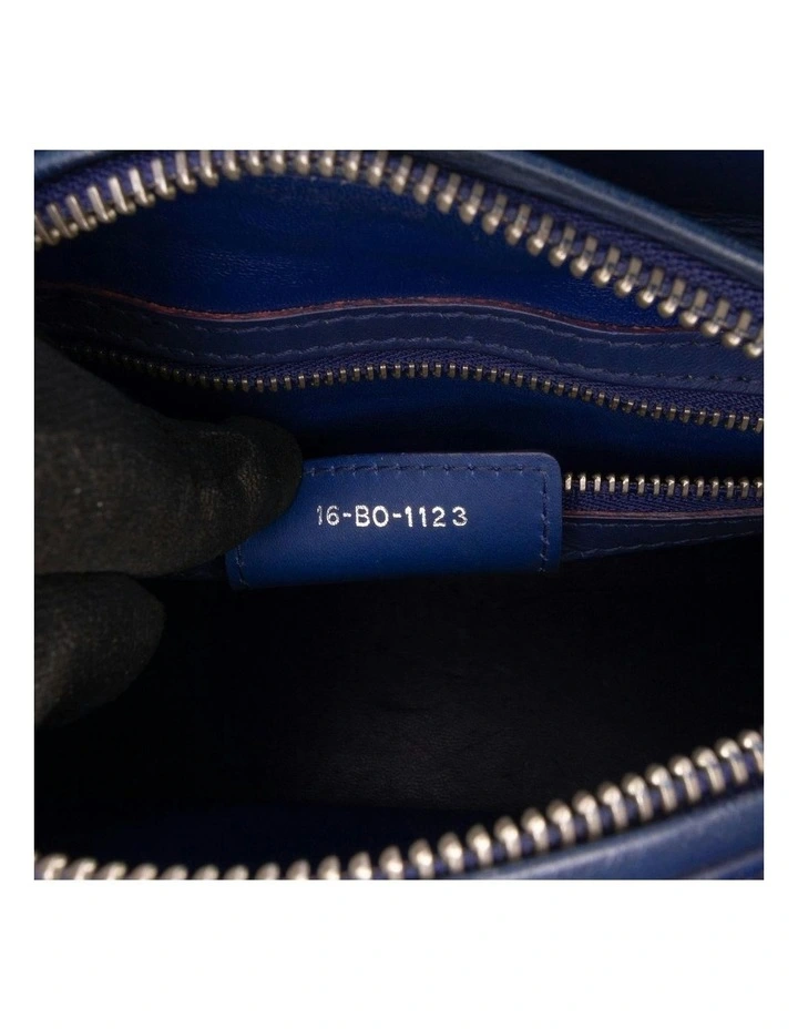 Medium Ultra Matte Calfskin Embossed Cannage Handbag with Detachable Strap Pre-Loved image 5