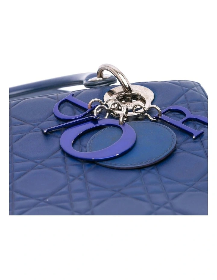 Medium Ultra Matte Calfskin Embossed Cannage Handbag with Detachable Strap Pre-Loved image 7