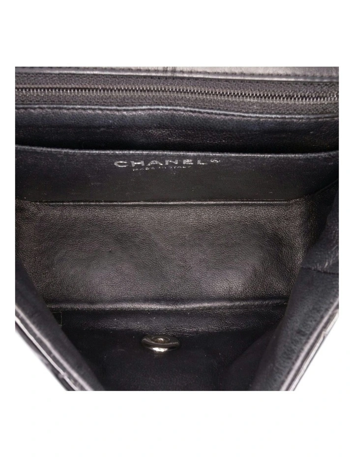 Mini Square Classic Patent Single Flap Bag with Quilted Leather Pre-Loved image 4