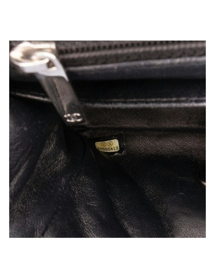 Mini Square Classic Patent Single Flap Bag with Quilted Leather Pre-Loved image 5