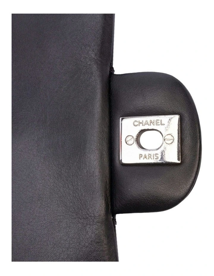 Mini Square Classic Patent Single Flap Bag with Quilted Leather Pre-Loved image 6