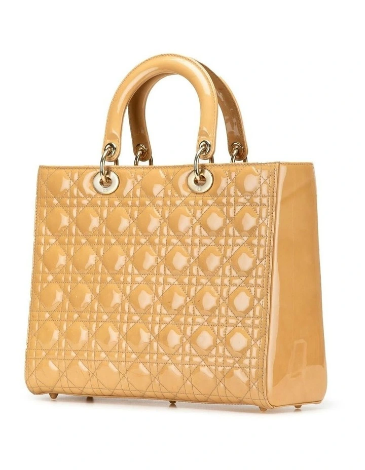 Large Patent Cannage Bag with Detachable Strap and Zip Closure Pre-Loved image 2