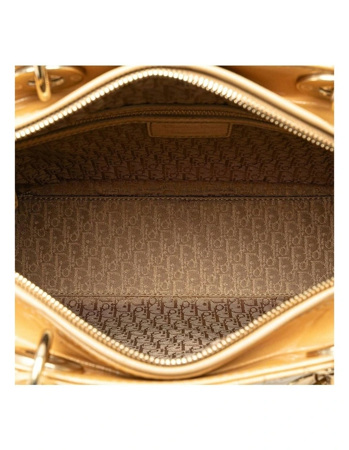 Large Patent Cannage Bag with Detachable Strap and Zip Closure Pre-Loved image 4