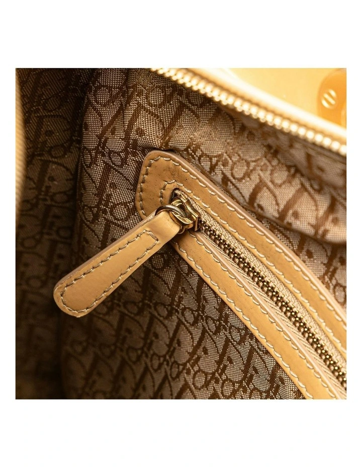 Large Patent Cannage Bag with Detachable Strap and Zip Closure Pre-Loved image 7