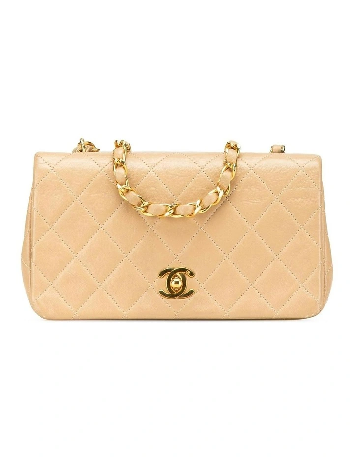 Mini Rectangular Quilted Lambskin Crossbody Bag with Chain Strap Pre-Loved image 1