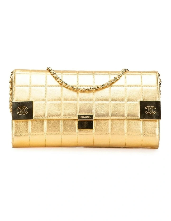 Metallic Lambskin Flap Shoulder Bag with Chain Strap Pre-Loved image 1