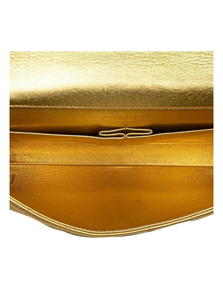 Metallic Lambskin Flap Shoulder Bag with Chain Strap Pre-Loved image 4