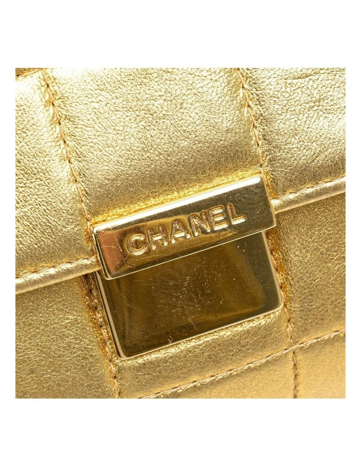 Metallic Lambskin Flap Shoulder Bag with Chain Strap Pre-Loved image 6