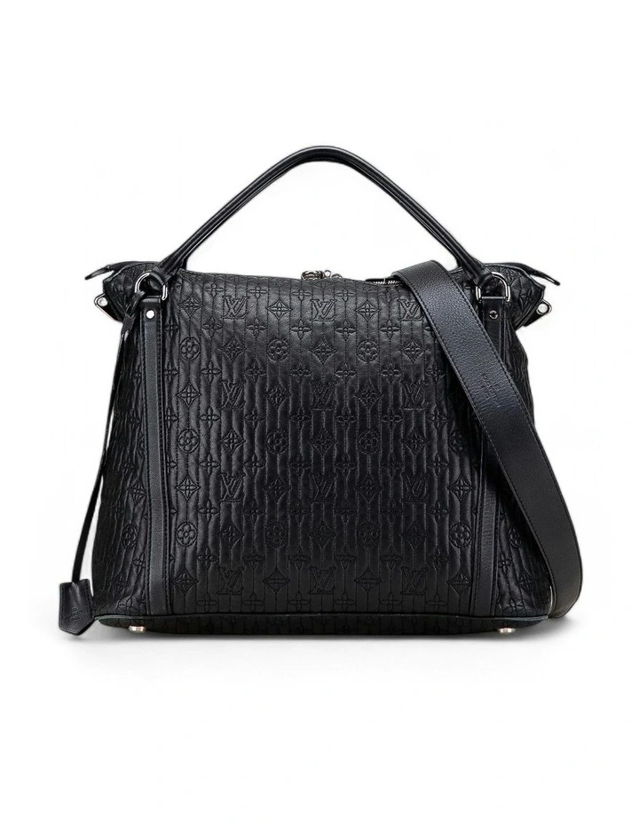 Pre-owned Embossed Leather Tote Bag Pre-Loved (Azura Fashion Group ABN 30 617 598 651) in Black image 1