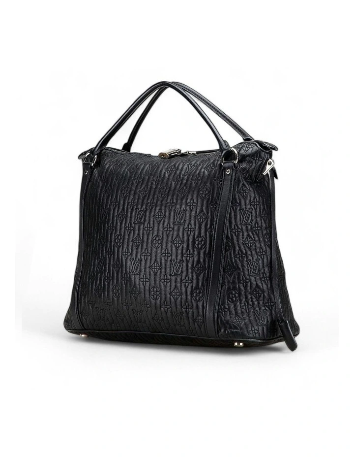 Pre-owned Embossed Leather Tote Bag Pre-Loved (Azura Fashion Group ABN 30 617 598 651) in Black image 2