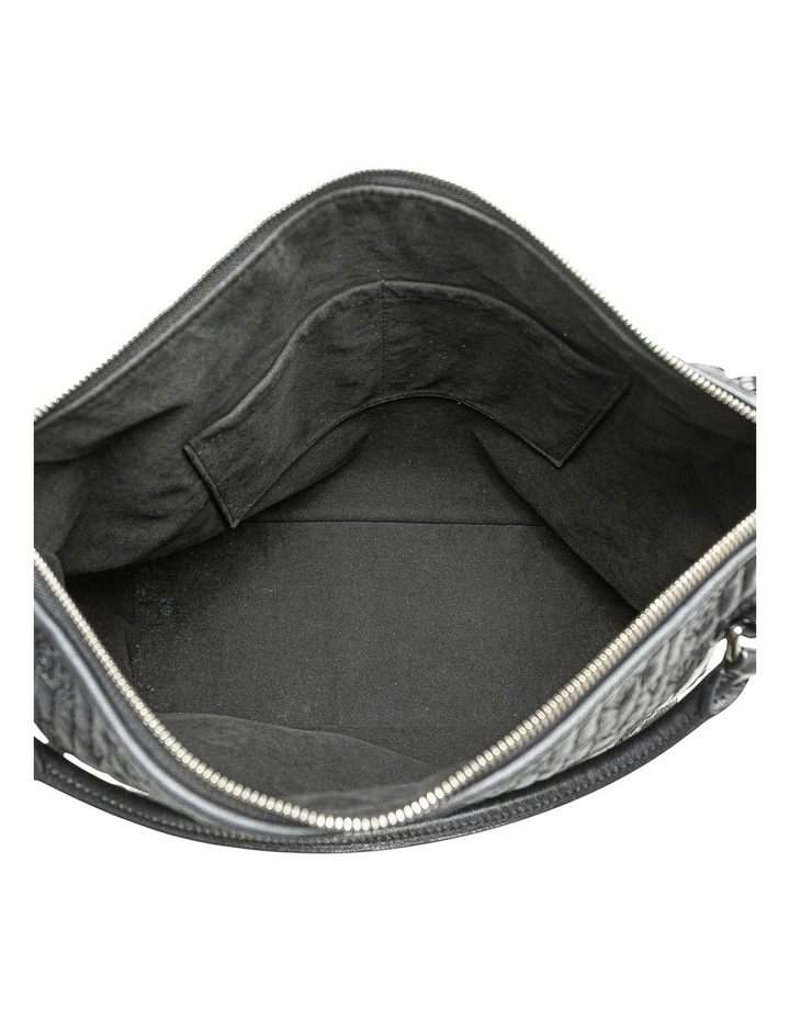 Pre-owned Embossed Leather Tote Bag Pre-Loved (Azura Fashion Group ABN 30 617 598 651) in Black image 4
