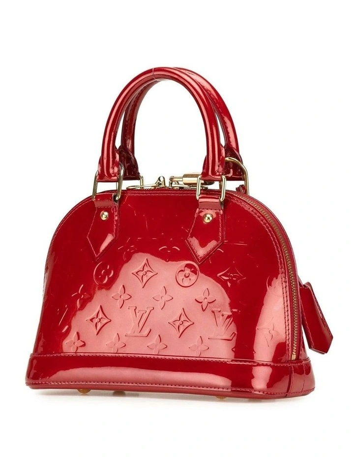 Louis Vuitton Alma BB Monogram Vernis Patent Pre-Loved Leather Handbag in Red image 2