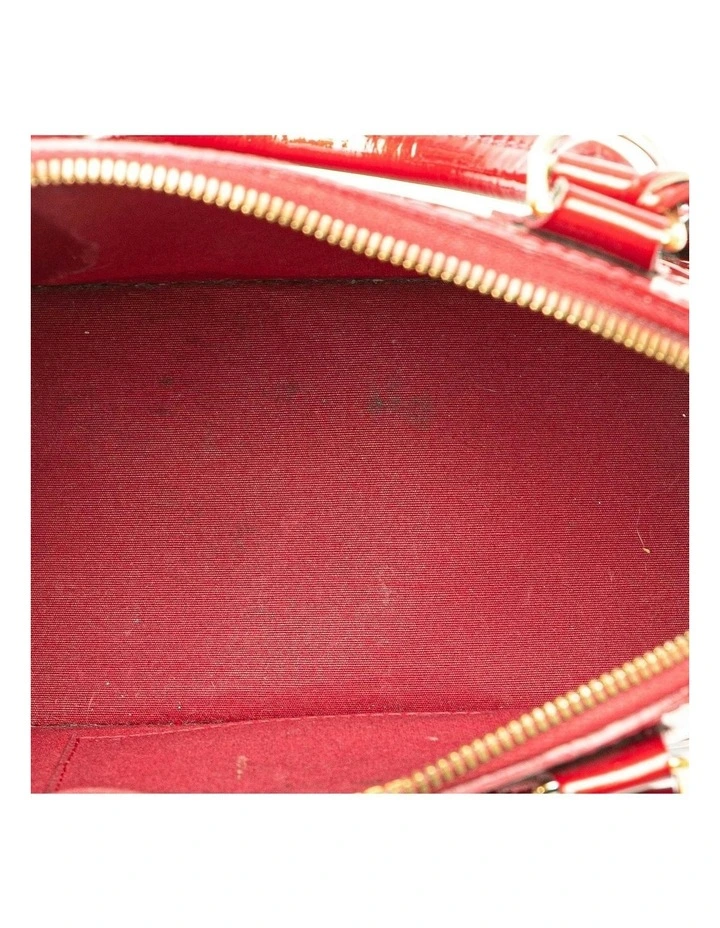 Louis Vuitton Alma BB Monogram Vernis Patent Pre-Loved Leather Handbag in Red image 4