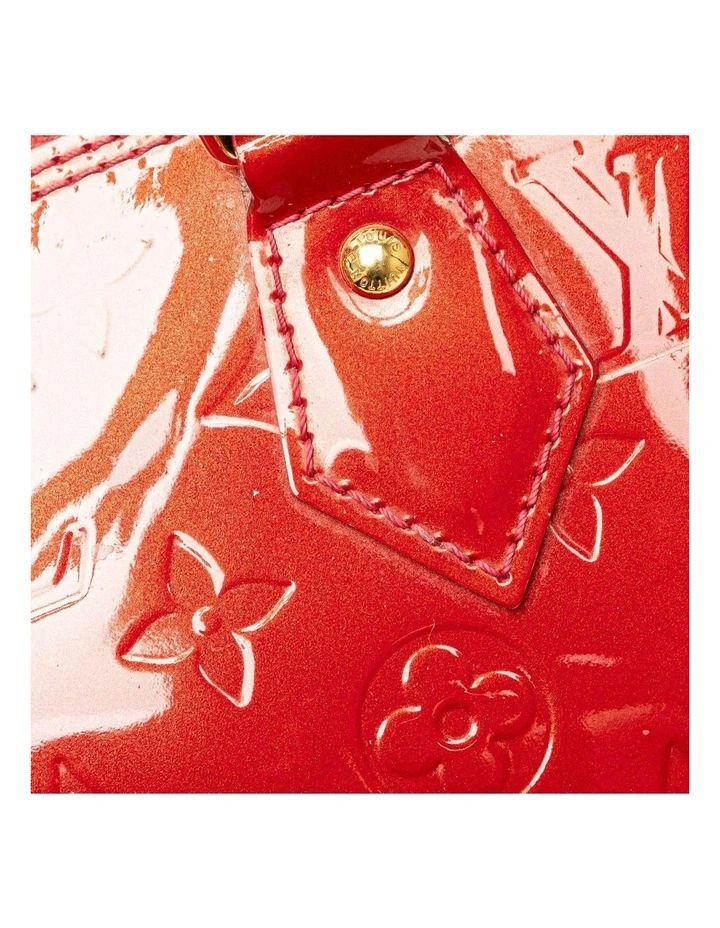 Louis Vuitton Alma BB Monogram Vernis Patent Pre-Loved Leather Handbag in Red image 6