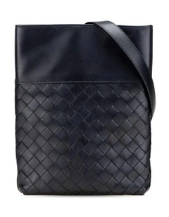Bottega Veneta Elegant Leather  Pre-Loved Crossbody Bag with Woven Detail in Black (Azura Fashion Group ABN 30 617 598 651)