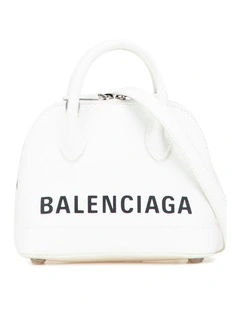 Ville XXS Dome Leather Top Handle Bag Pre-Loved in White