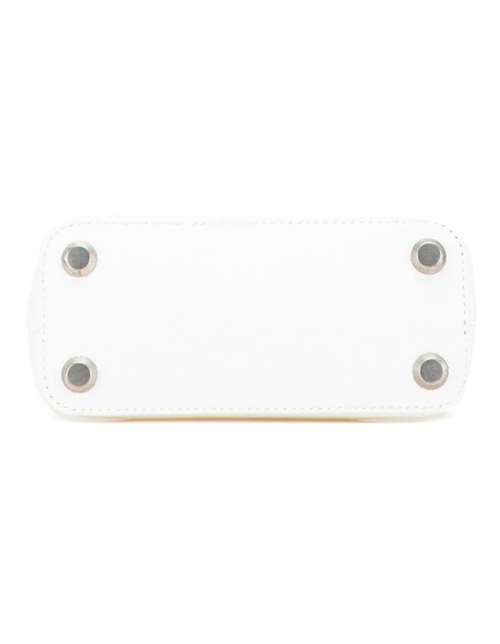 Ville XXS Dome Leather Top Handle Bag Pre-Loved in White image 3