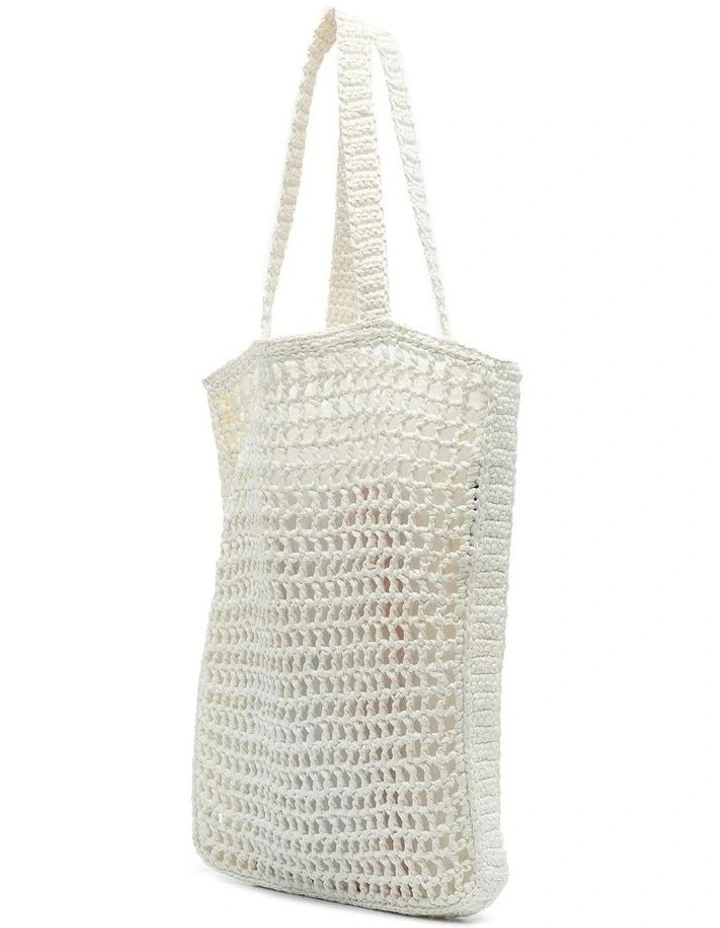 Prada Crochet Pre-Loved Tote Bag in White image 2