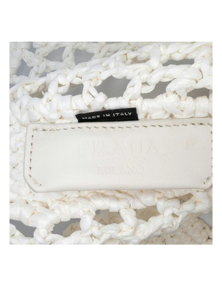Prada Crochet Pre-Loved Tote Bag in White image 5