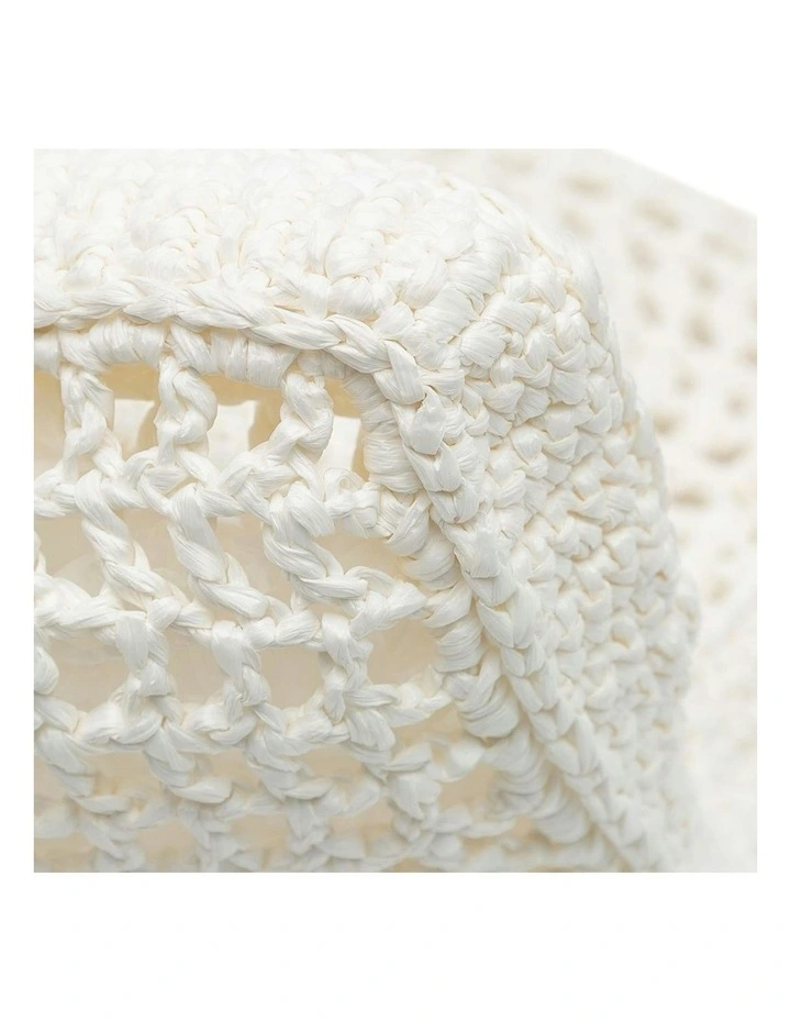 Prada Crochet Pre-Loved Tote Bag in White image 6