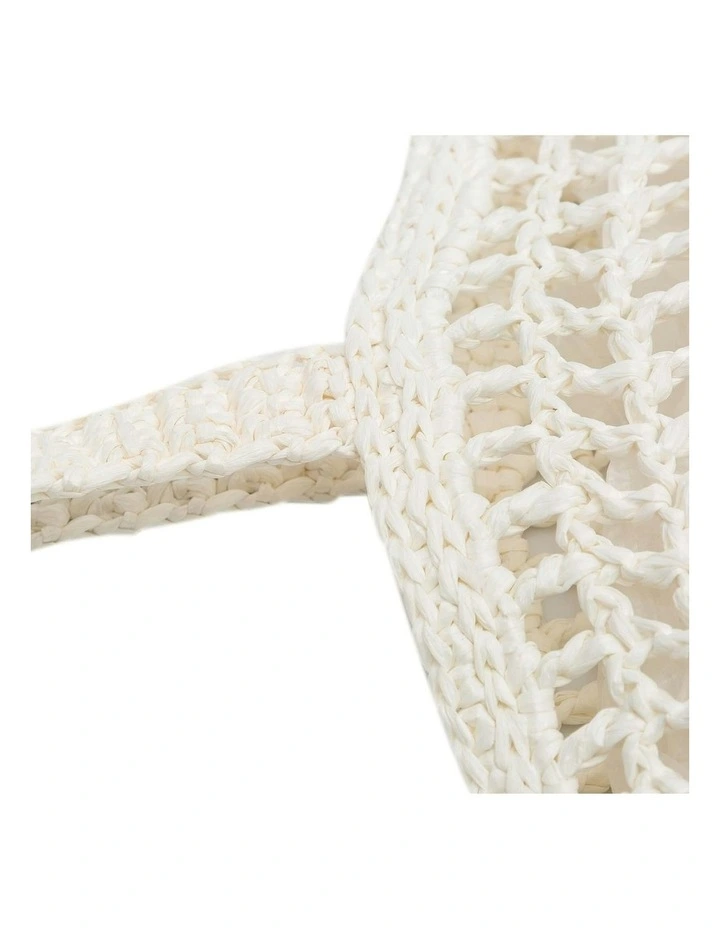 Prada Crochet Pre-Loved Tote Bag in White image 7