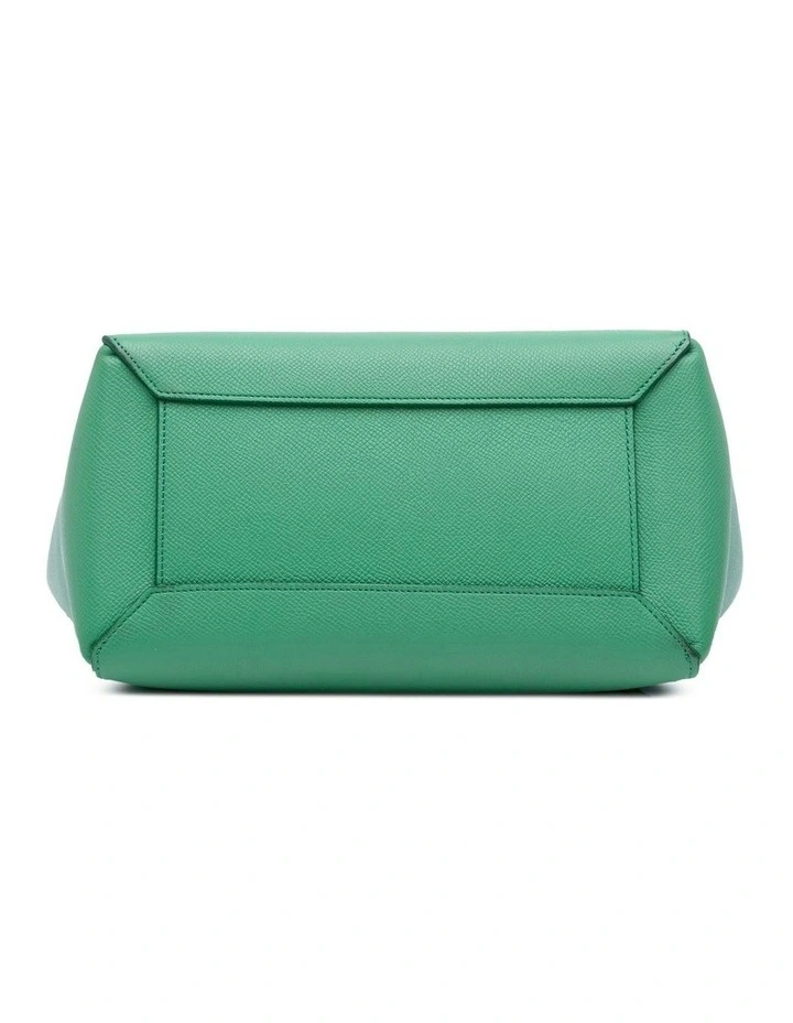 Celine Structured Leather Top Handle Pre-Loved Shoulder Bag in Green image 3