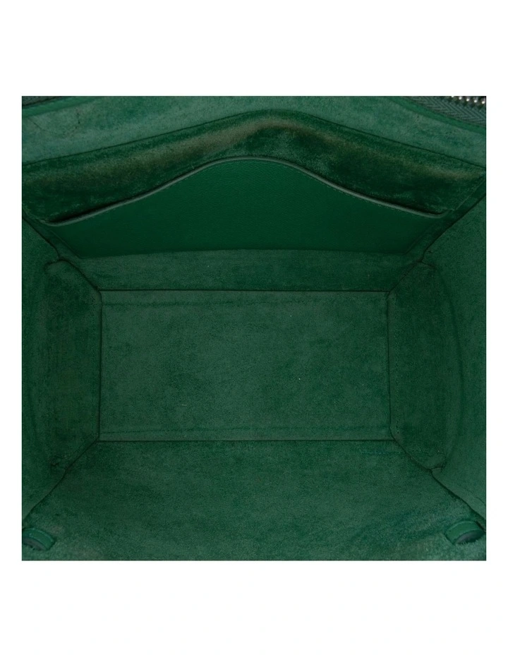 Celine Structured Leather Top Handle Pre-Loved Shoulder Bag in Green image 4