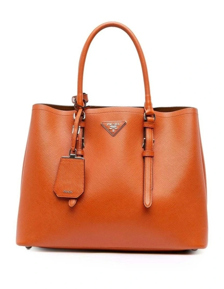 Prada Structured Leather Pre-Loved Tote Bag in Orange image 1