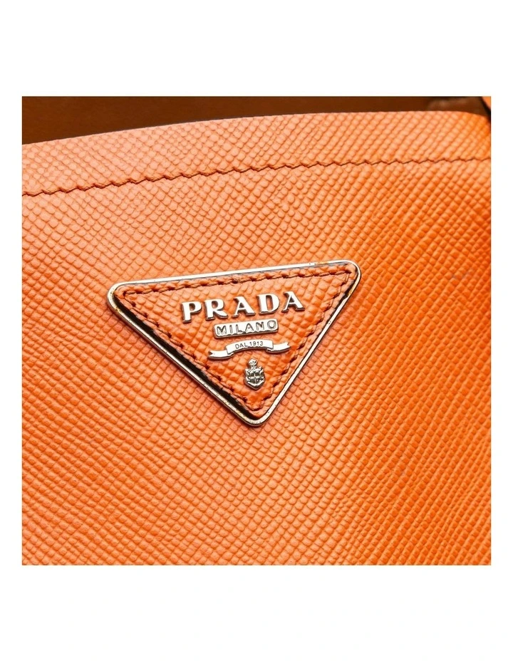 Prada Structured Leather Pre-Loved Tote Bag in Orange image 5