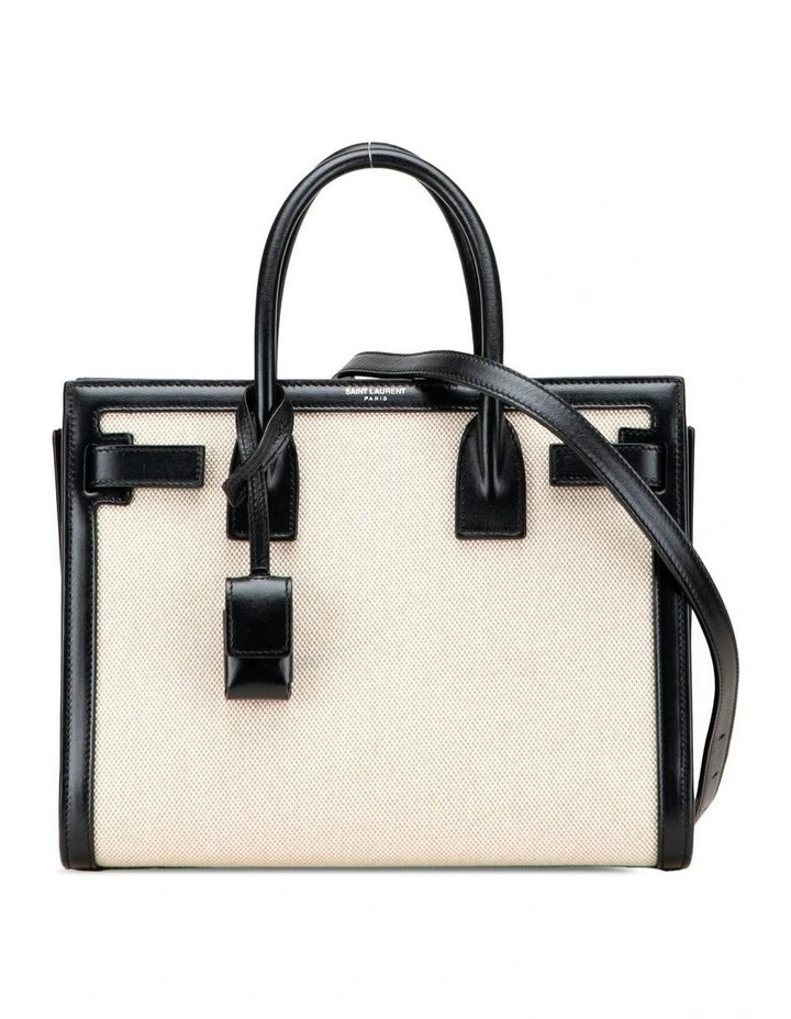 Saint Laurent Sac de Jour Structured Top Handle Bag Pre-Loved in Beige image 1