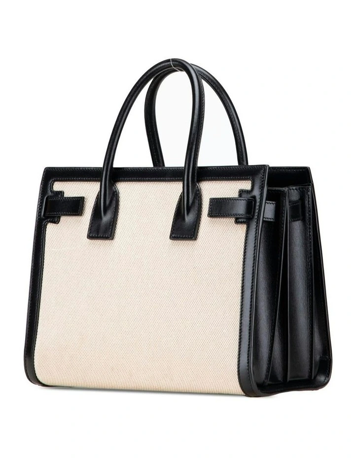 Saint Laurent Sac de Jour Structured Top Handle Bag Pre-Loved in Beige image 2