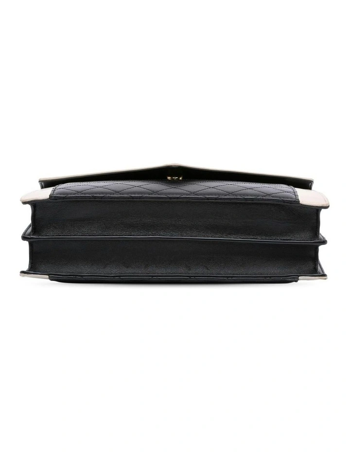 Quilted Leather Pre-Loved Shoulder Bag in Black image 3