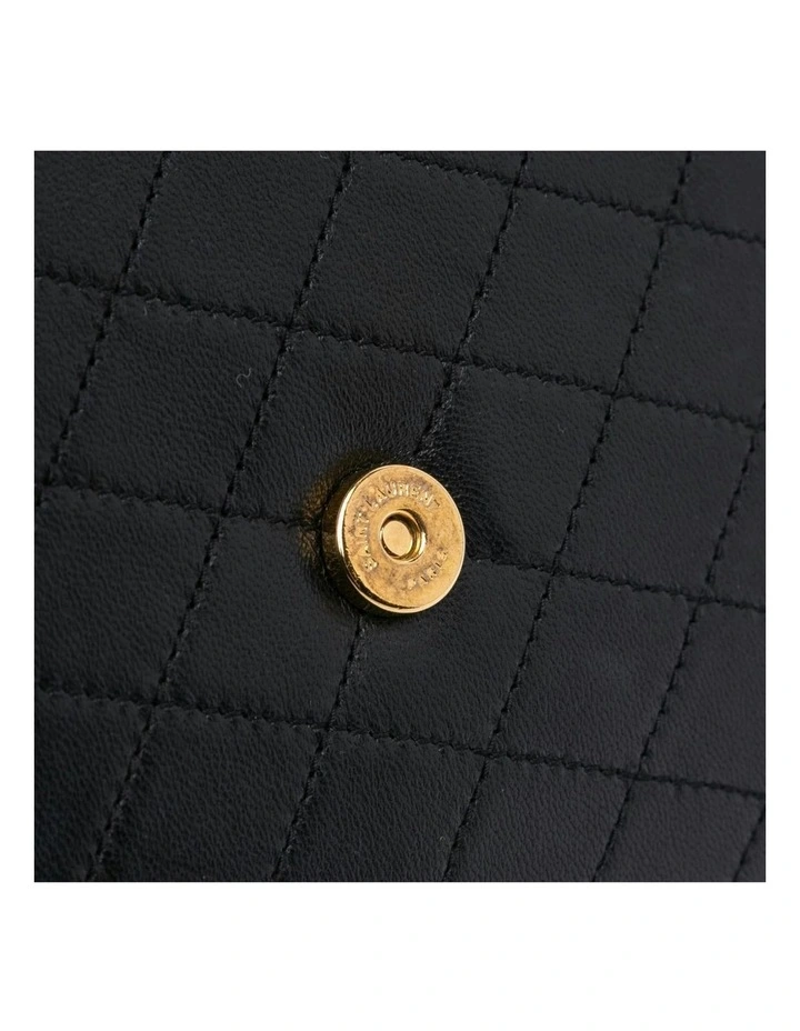 Quilted Leather Pre-Loved Shoulder Bag in Black image 7