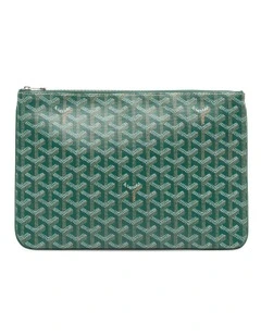 Goyard Senat MM Printed Zip Pouch Pre-Loved (Azura Fashion Group ABN 30 617 598 651) in Green