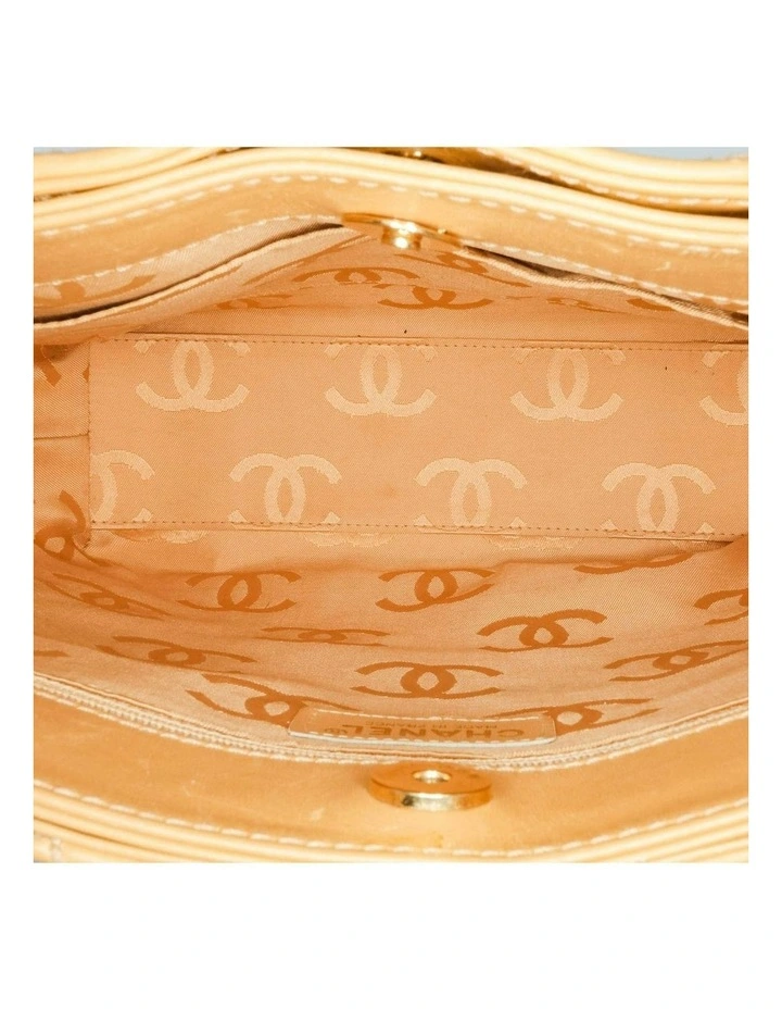 Quilted Calfskin Handbag With Flat Leather Handles in Brown image 4