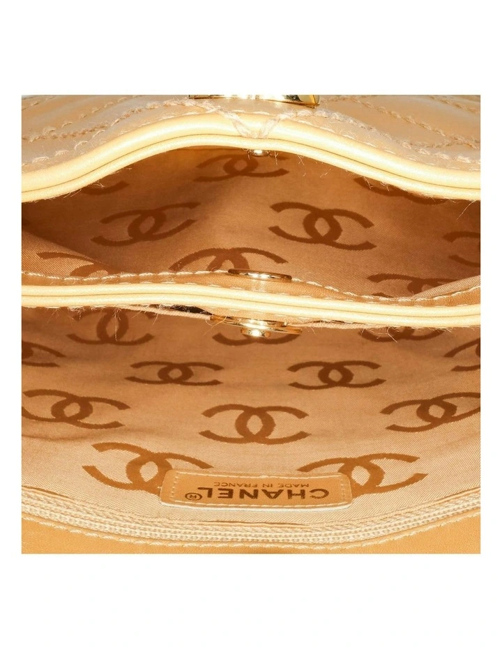 Quilted Calfskin Handbag With Flat Leather Handles in Brown image 5