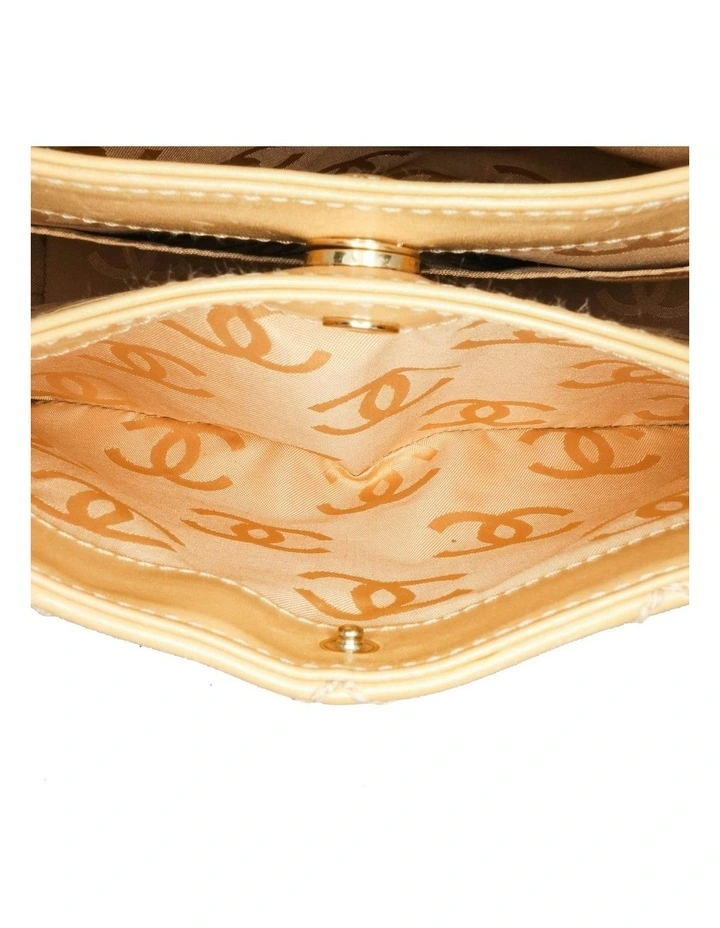 Quilted Calfskin Handbag With Flat Leather Handles in Brown image 6