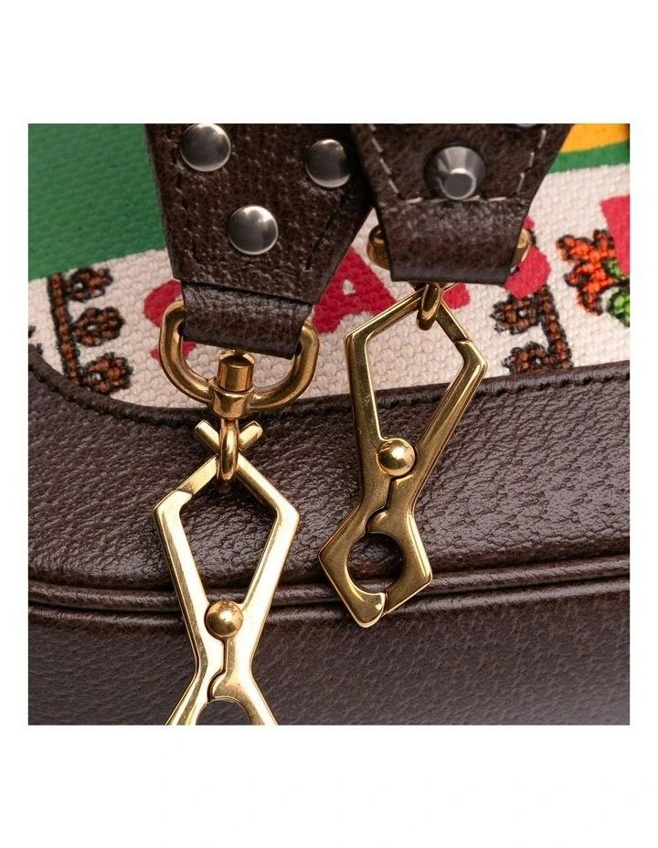 Structured Shoulder Bag with Adjustable Strap in Brown image 7